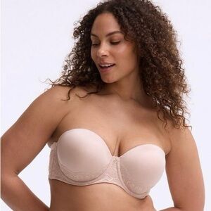 Torrid curves Strapless Lace-Detail Bra in Light Nude